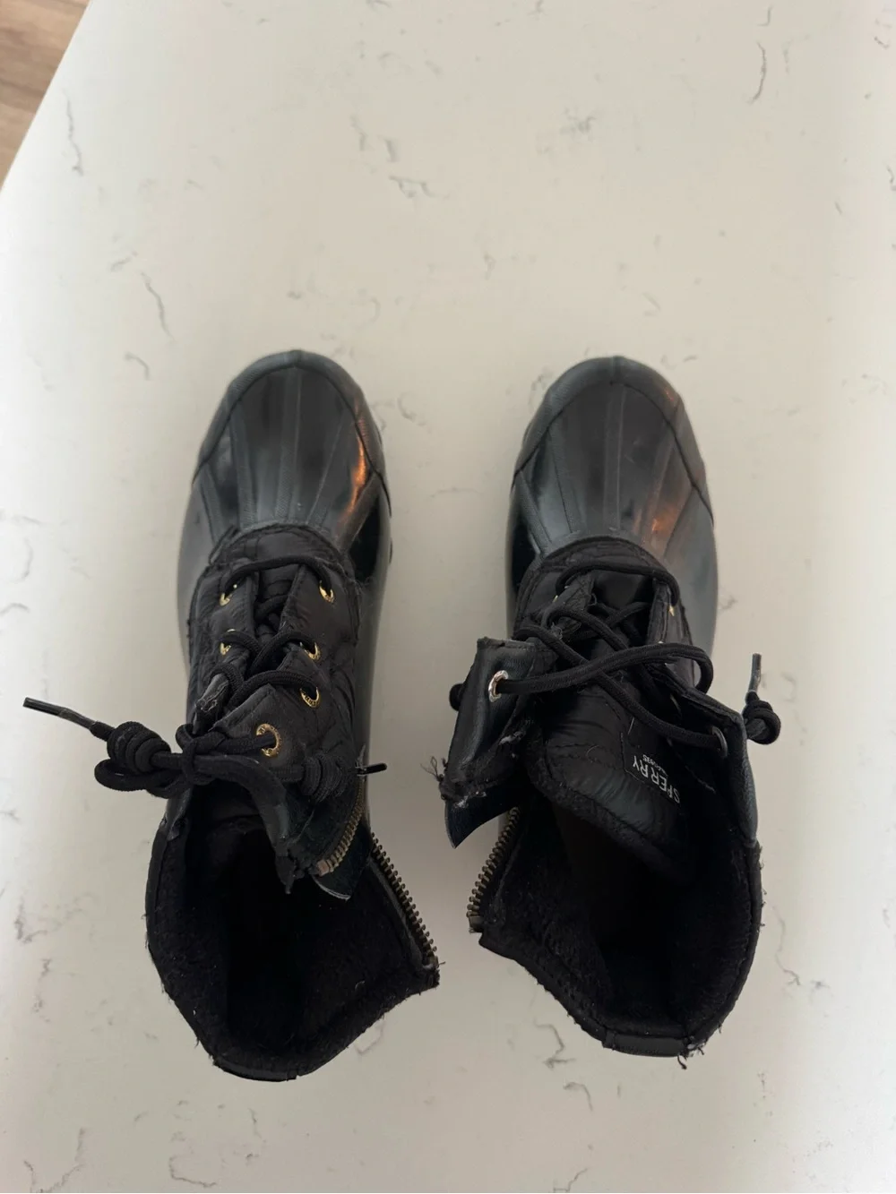 Women's Sperry Syren Gulf Wool Quilt Duck Boots STS84450 Black Size 9.5